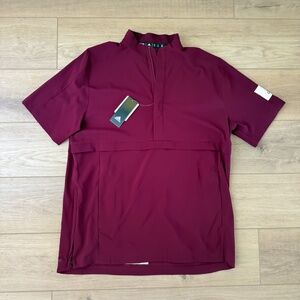 NEW ADIDAS GAME MODE SHORT SLEEVE QUARTER ZIP MAROON SIZE MEDIUM